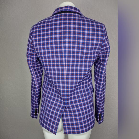 J. Crew Regent Blazer in Mott Plaid Royal Petunia Size 4 purple, red blue pink - Picture 4 of 15